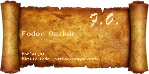 Fodor Oszkár névjegykártya
