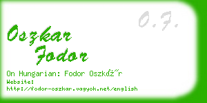 oszkar fodor business card